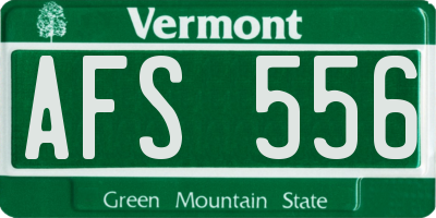 VT license plate AFS556