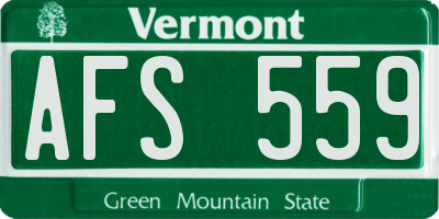 VT license plate AFS559
