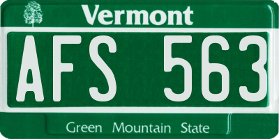 VT license plate AFS563