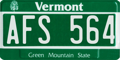 VT license plate AFS564
