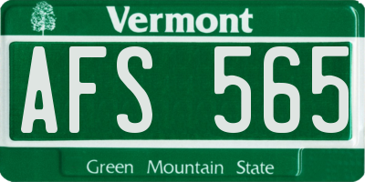 VT license plate AFS565