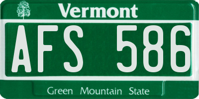 VT license plate AFS586