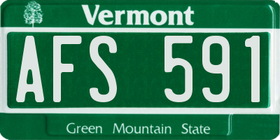 VT license plate AFS591