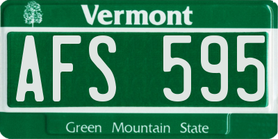 VT license plate AFS595