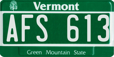 VT license plate AFS613