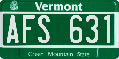 VT license plate AFS631