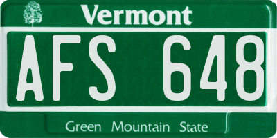 VT license plate AFS648