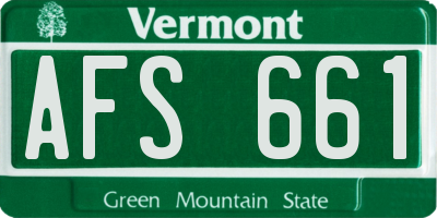 VT license plate AFS661