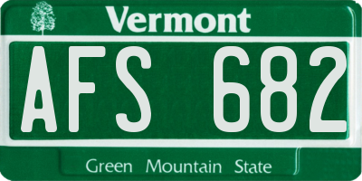 VT license plate AFS682