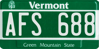 VT license plate AFS688