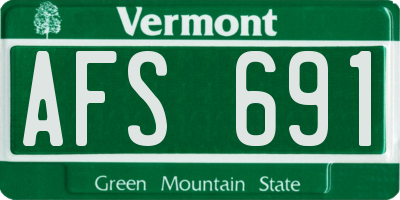 VT license plate AFS691