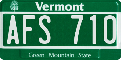 VT license plate AFS710