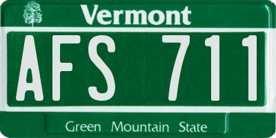 VT license plate AFS711