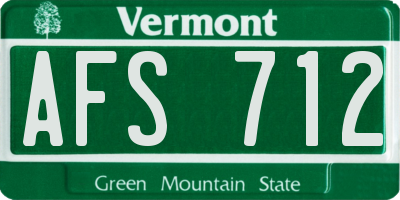 VT license plate AFS712