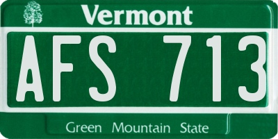 VT license plate AFS713