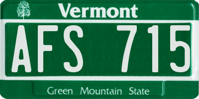 VT license plate AFS715