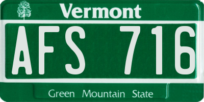 VT license plate AFS716
