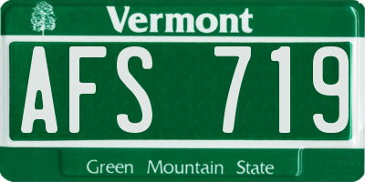 VT license plate AFS719