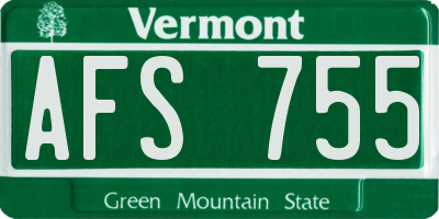 VT license plate AFS755