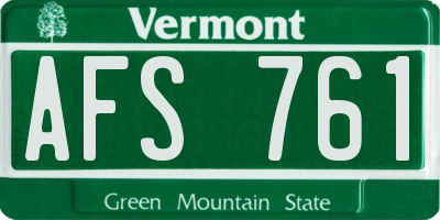 VT license plate AFS761