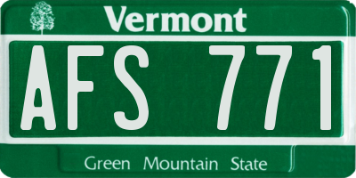 VT license plate AFS771