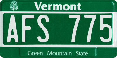 VT license plate AFS775