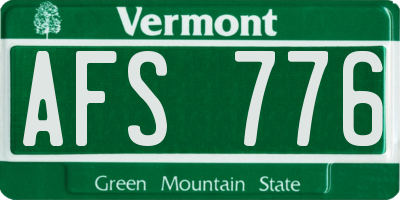 VT license plate AFS776