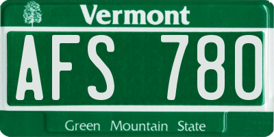 VT license plate AFS780