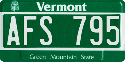VT license plate AFS795