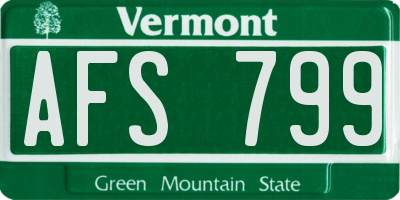 VT license plate AFS799