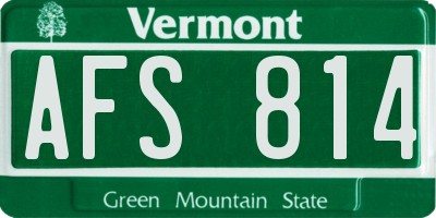 VT license plate AFS814