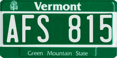 VT license plate AFS815