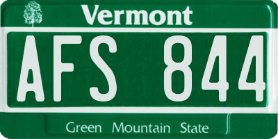 VT license plate AFS844