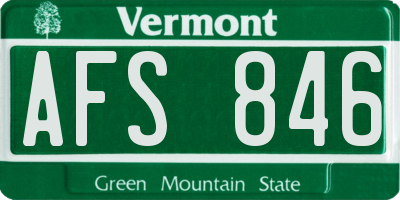 VT license plate AFS846