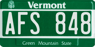 VT license plate AFS848