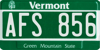 VT license plate AFS856