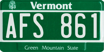 VT license plate AFS861