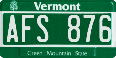 VT license plate AFS876