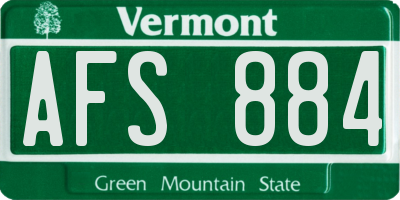 VT license plate AFS884
