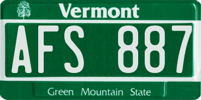 VT license plate AFS887