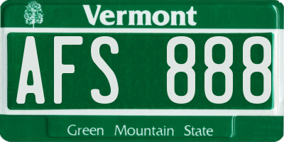 VT license plate AFS888