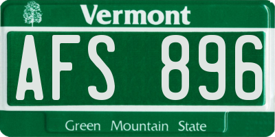VT license plate AFS896