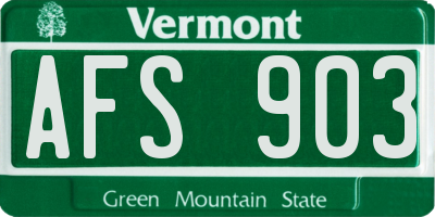 VT license plate AFS903