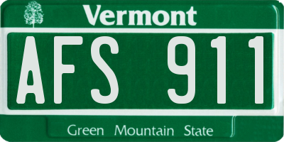 VT license plate AFS911