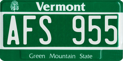 VT license plate AFS955