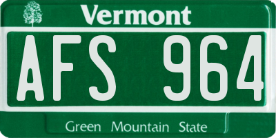 VT license plate AFS964