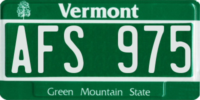 VT license plate AFS975