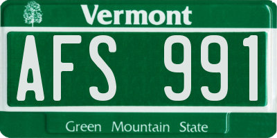 VT license plate AFS991