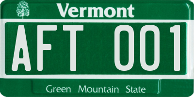 VT license plate AFT001