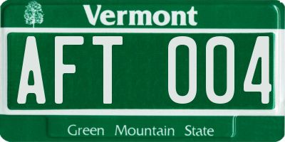 VT license plate AFT004